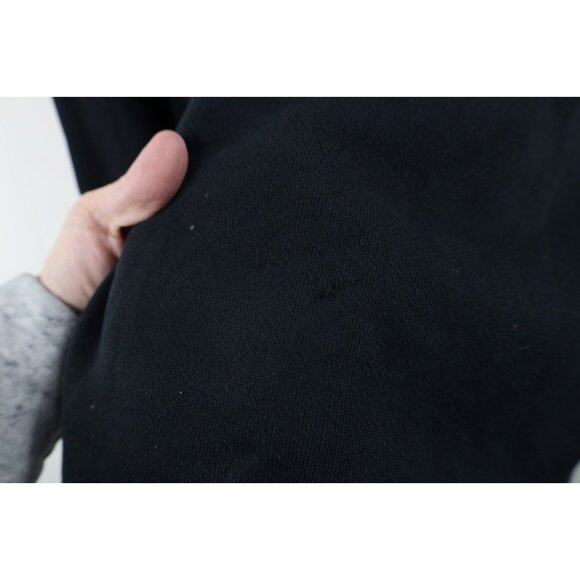 Vintage 80s 90s Streetwear Mens XL Distressed Blank Gusset Sweatshirt Black USA - Picture 6 of 12
